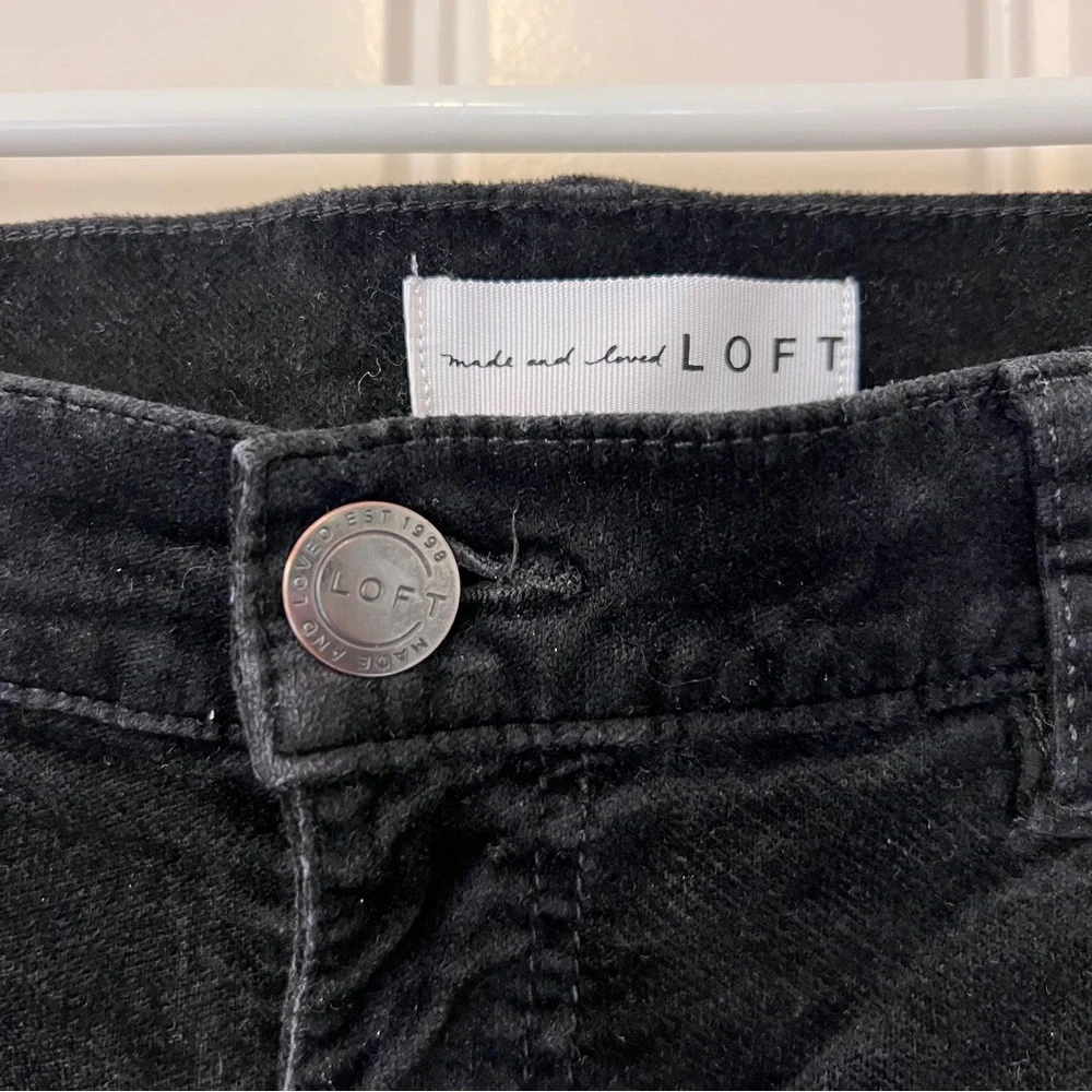 LOFT Black Corduroy Skinny Jeans Size 4 - Picture 5 of 14